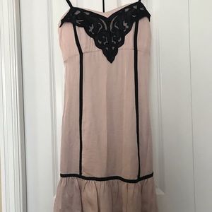 Mystic Mini Pink Dress with Black Lace